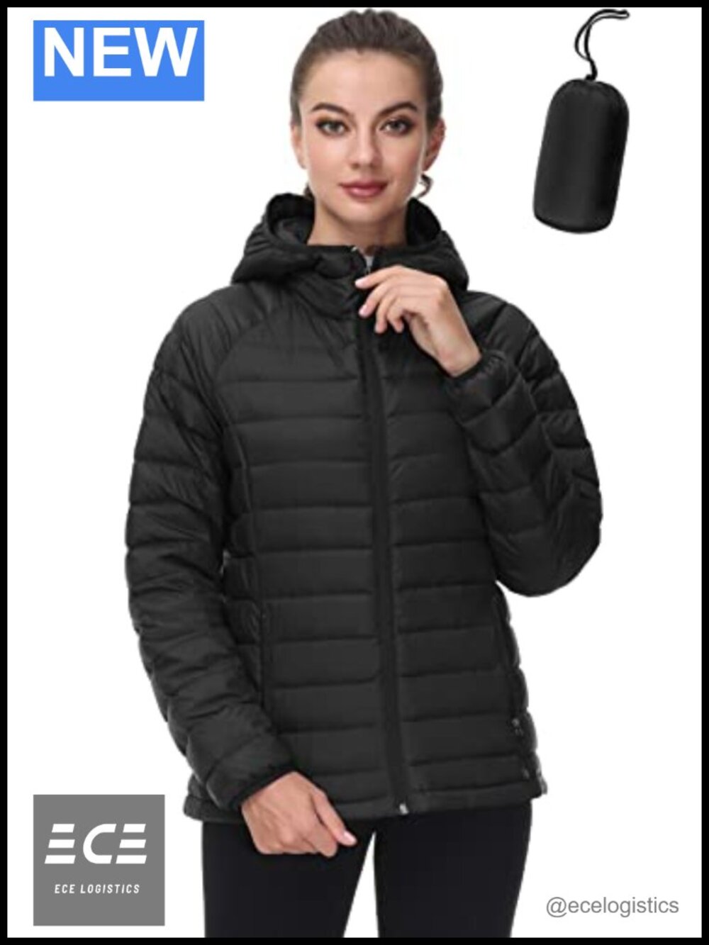 Women's Down Puffer Jacket Hooded Packable Winter Coat 700 FP